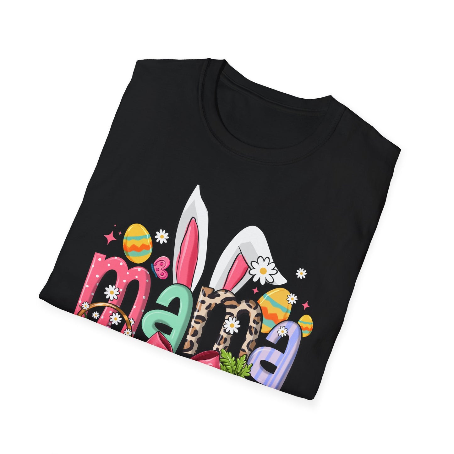 Mama Easter Bunny T-Shirt — Cute Spring Mom Tee with Bunny Ears & Eggs