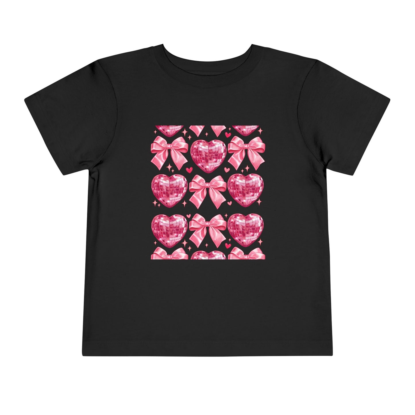 Toddler Tee - Pink Heart & Bow Pattern Valentine Shirt