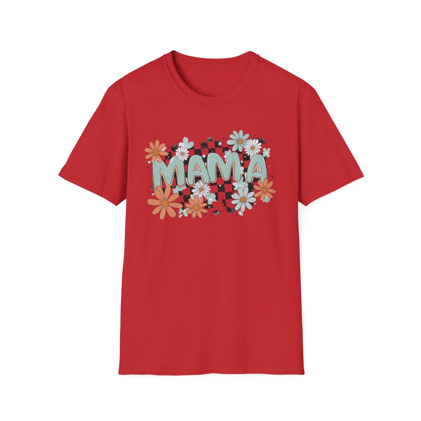 Mama Floral Checkerboard T-Shirt