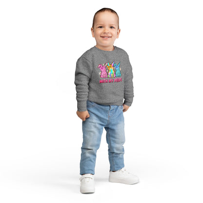 Toddler Sweatshirt - "With My Peeps" Colorful Easter Bunny Crewneck