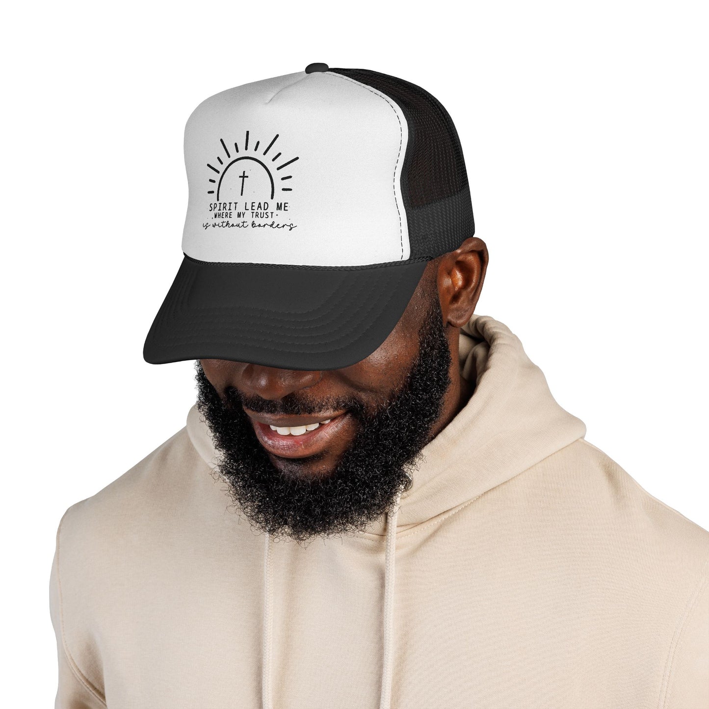 Christian Trucker Hat — "Spirit Lead Me Where My Trust Is Without t Borders" Mesh Cap
