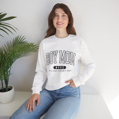 Boy Mom Crewneck Sweatshirt – "Boy Mom Mode: All Day Every Day"