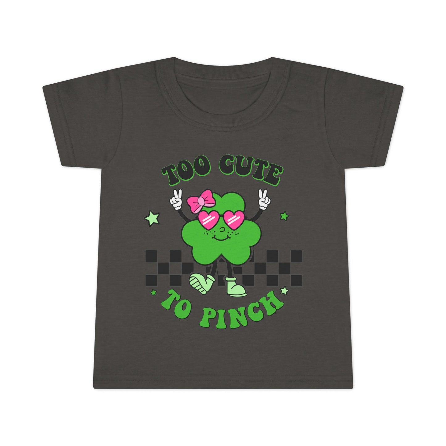 Toddler T-shirt — "Too Cute to Pinch" St. Patrick's Day Shamrock Tee