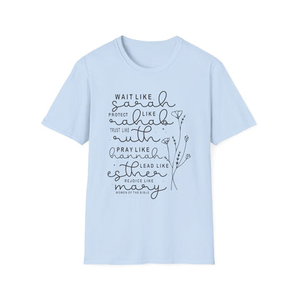 Biblical Women Inspirational T-Shirt — "Wait Like Sarah" Scripture Tee