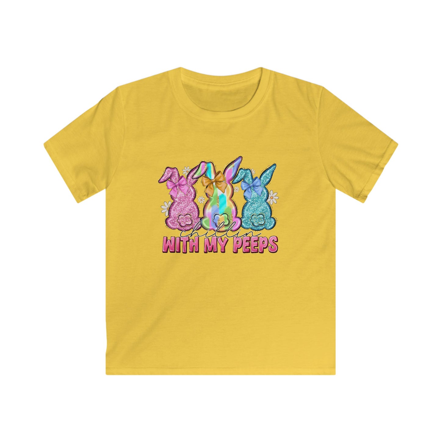 Kids Tee — 'With My Peeps' Colorful Easter Bunny Shirt