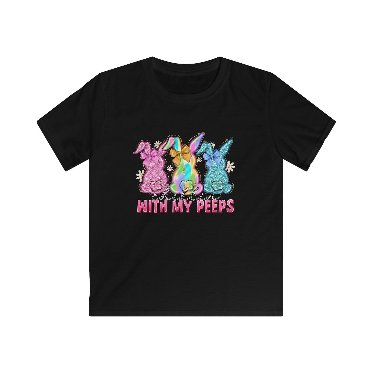 Kids Tee — 'With My Peeps' Colorful Easter Bunny Shirt