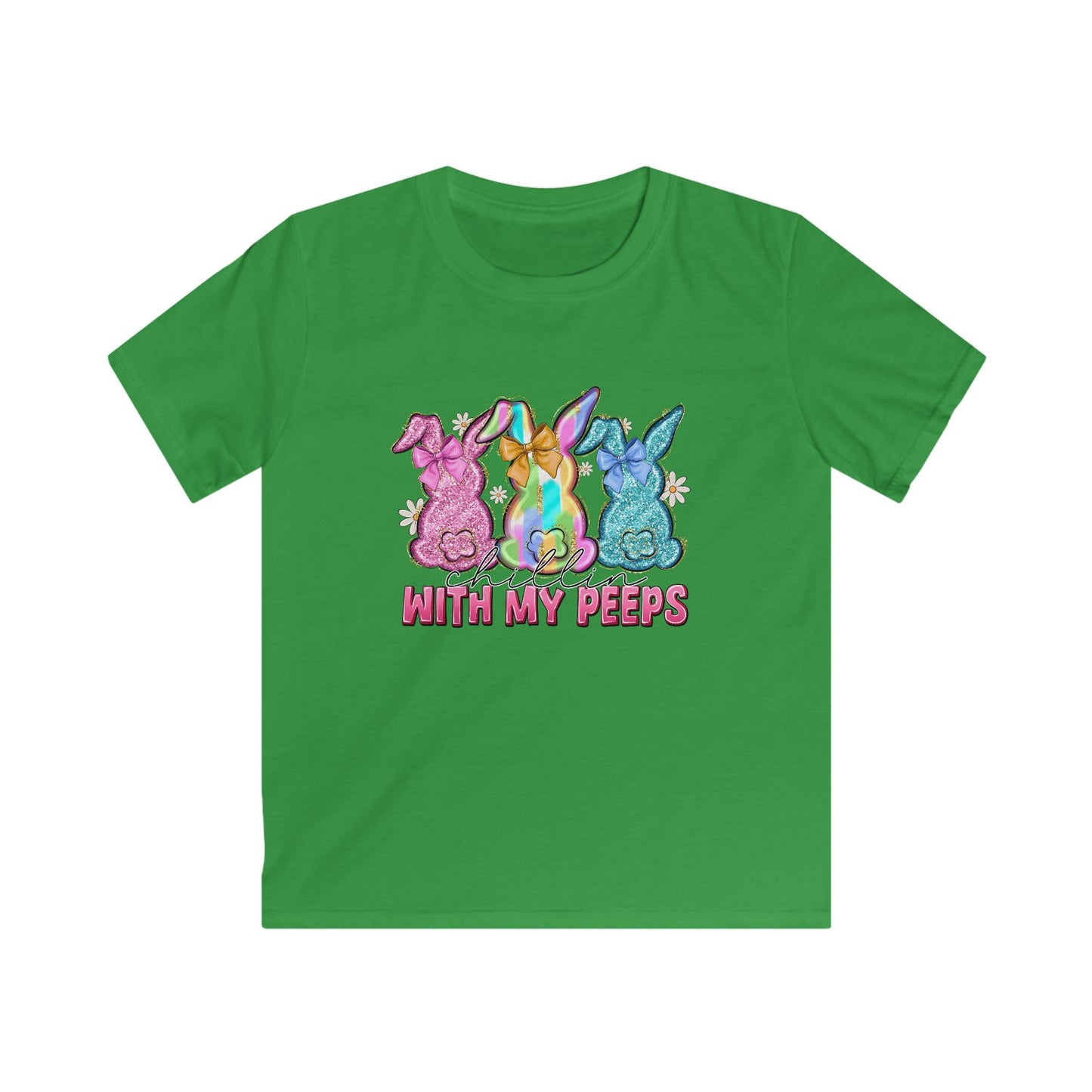Kids Tee — 'With My Peeps' Colorful Easter Bunny Shirt