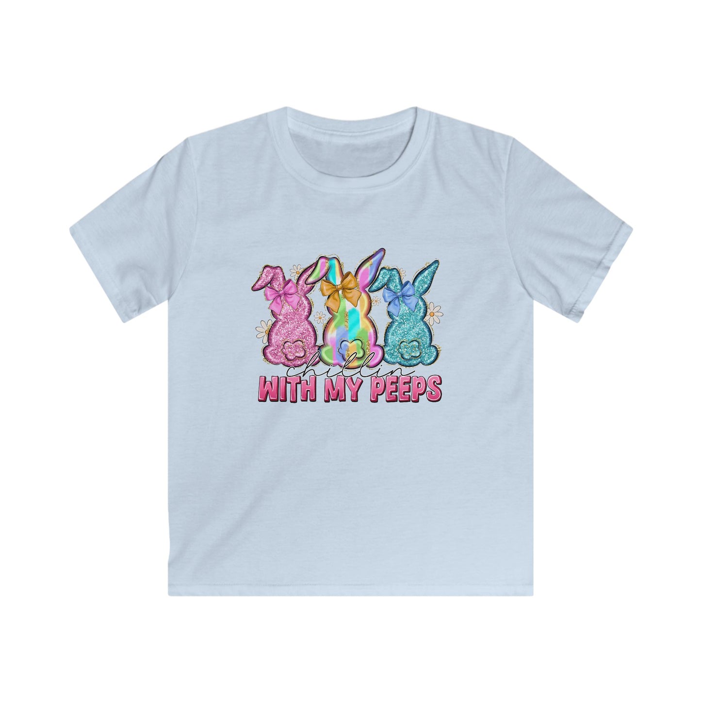 Kids Tee — 'With My Peeps' Colorful Easter Bunny Shirt