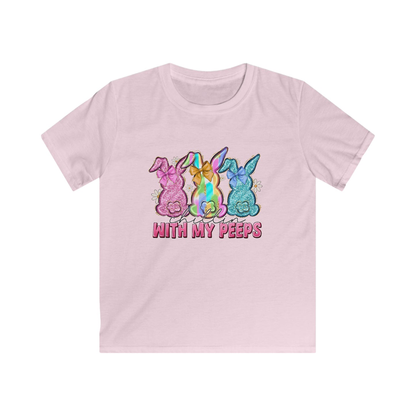 Kids Tee — 'With My Peeps' Colorful Easter Bunny Shirt