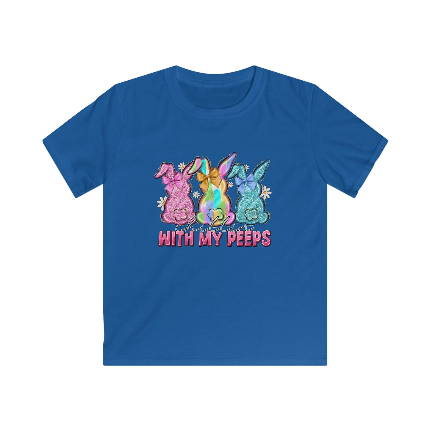 Kids Tee — 'With My Peeps' Colorful Easter Bunny Shirt
