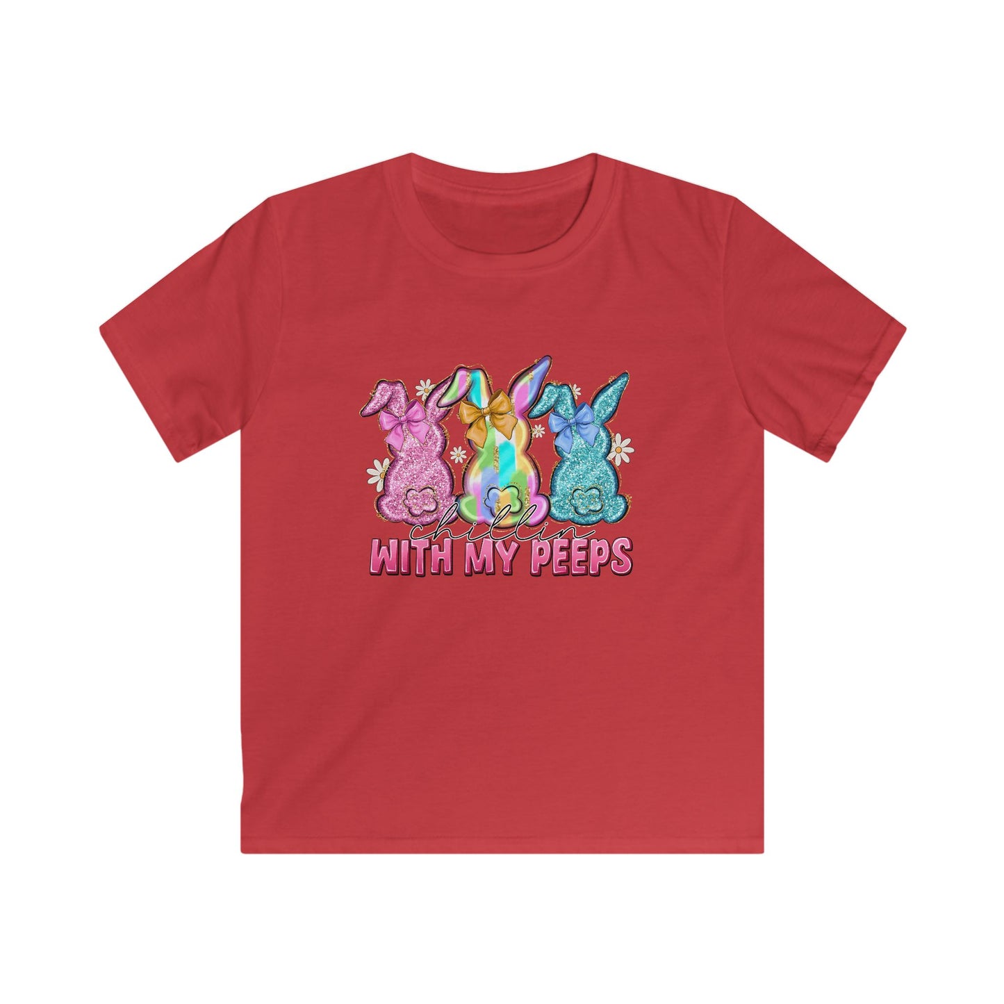 Kids Tee — 'With My Peeps' Colorful Easter Bunny Shirt