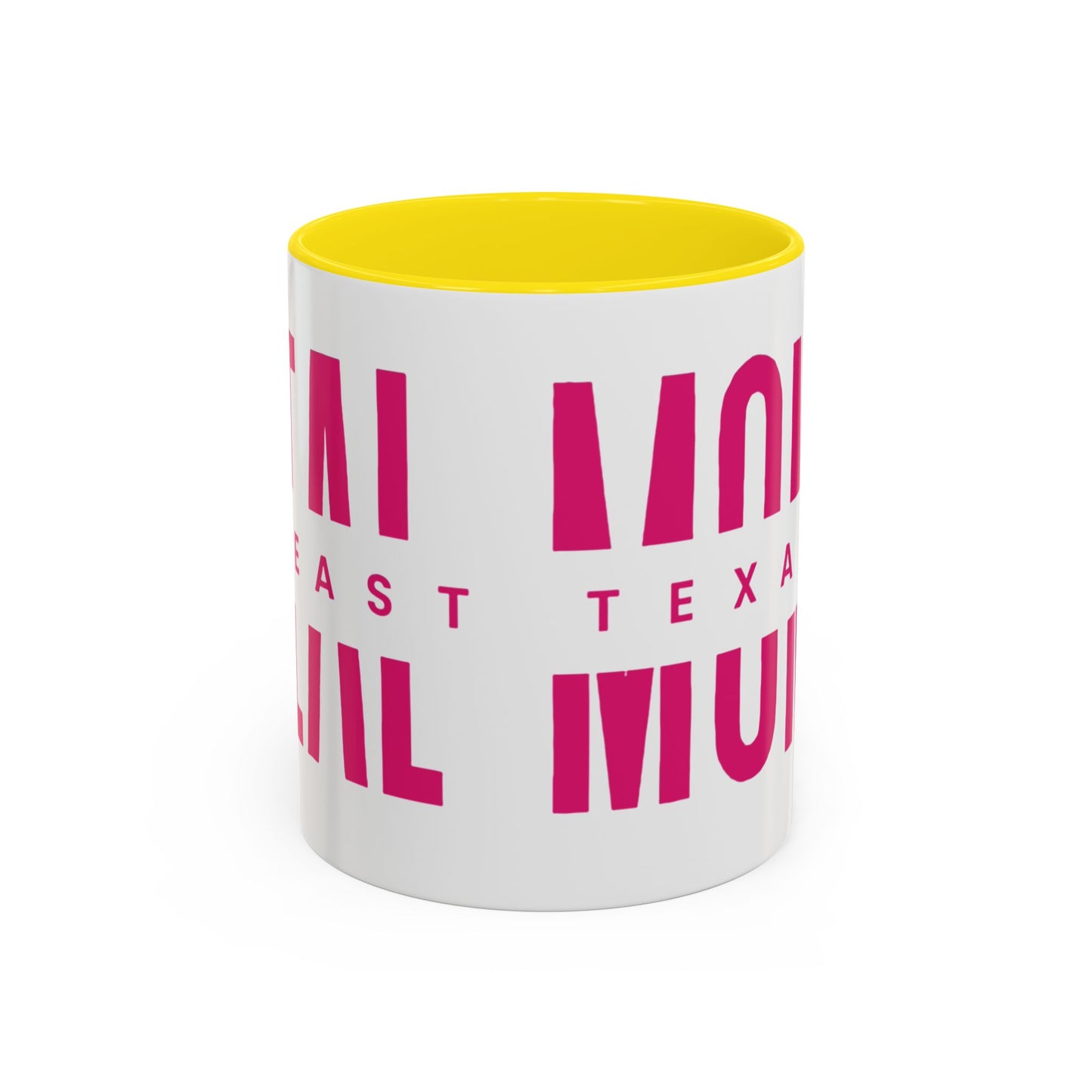 Accent Coffee Mug — "MOM" Bold Pink East Texas Mom Gift