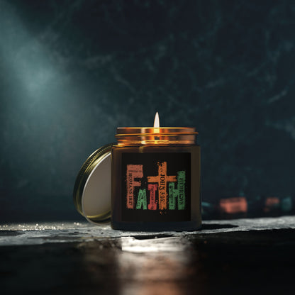 Scripture Word Art Candle — Coconut Apricot Scented Jar (4oz/9oz)