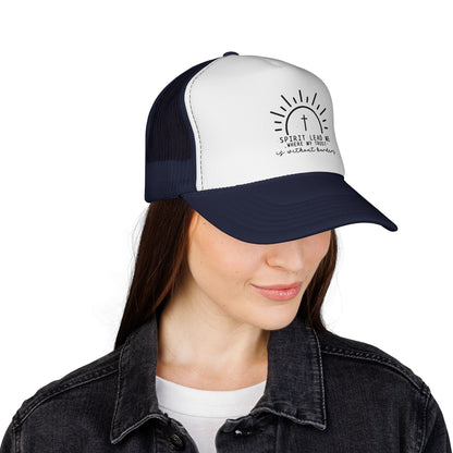Christian Trucker Hat — "Spirit Lead Me Where My Trust Is Without t Borders" Mesh Cap