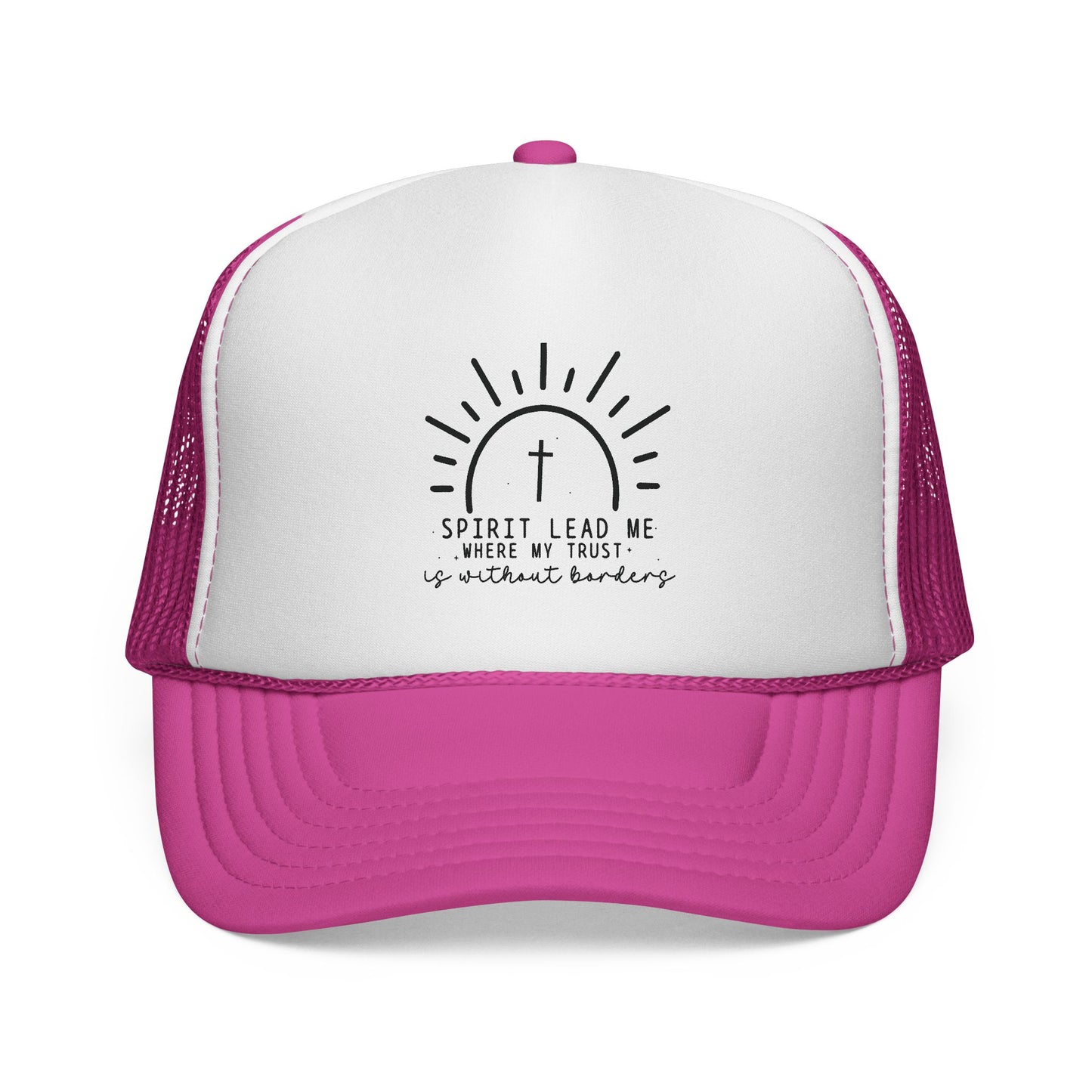 Christian Trucker Hat — "Spirit Lead Me Where My Trust Is Without t Borders" Mesh Cap