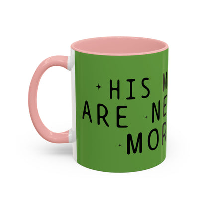 Green Accent Coffee Mug — "New Mercies Every Morning" Inspirational Tea & Coffee Cup