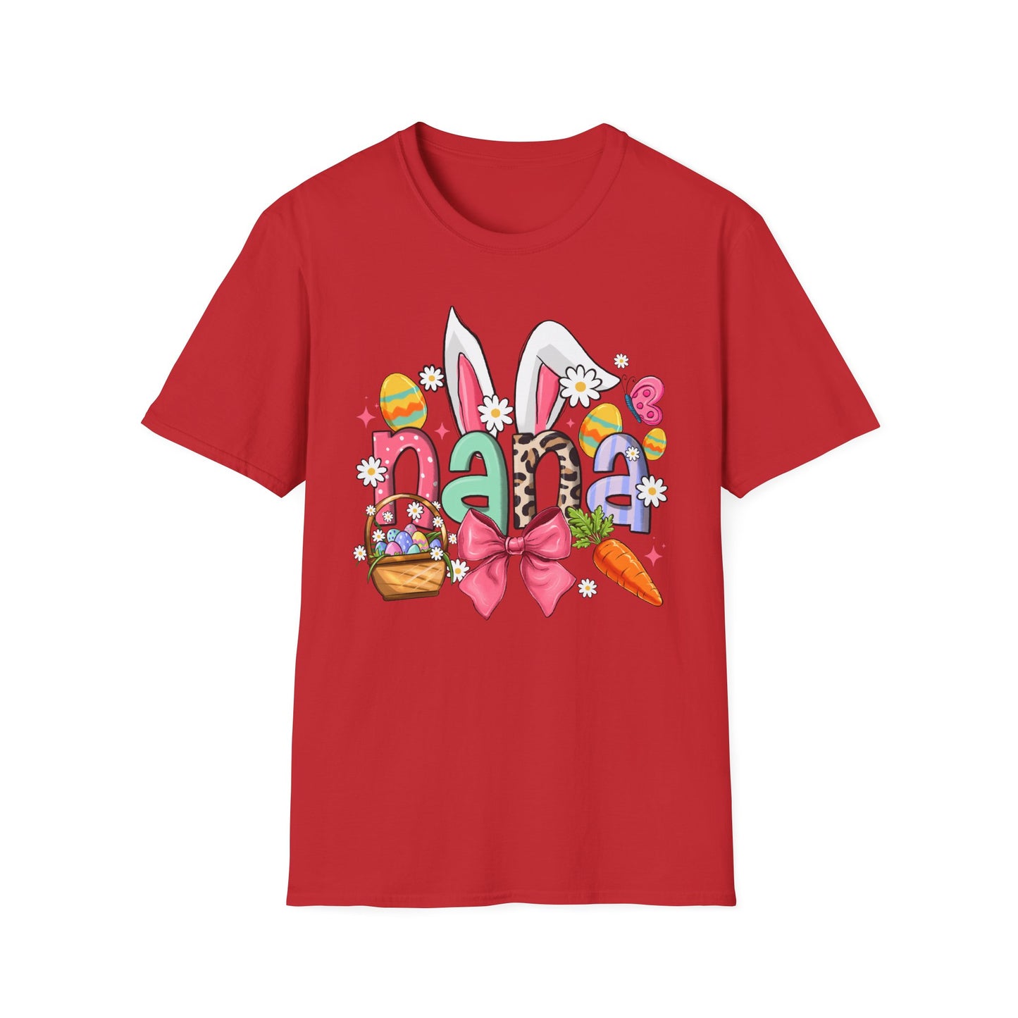 Nana Easter Bunny T-Shirt — Cute Spring Floral & Basket Design