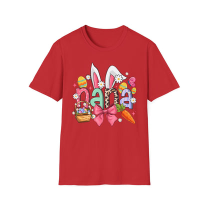 Nana Easter Bunny T-Shirt — Cute Spring Floral & Basket Design