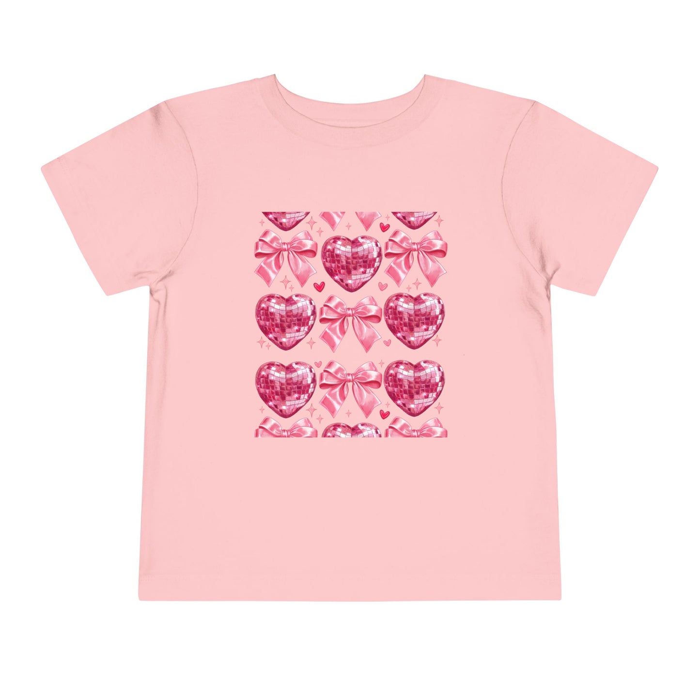 Toddler Tee - Pink Heart & Bow Pattern Valentine Shirt