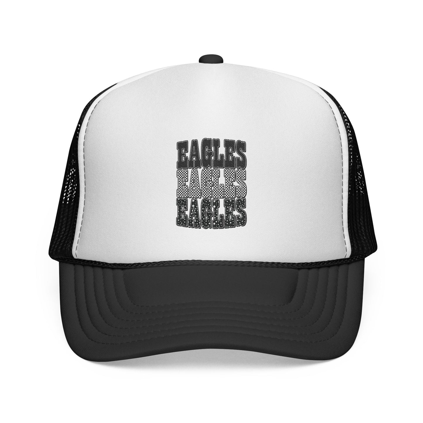 Eagles Stacked Graphic Trucker Cap – Vintage Sports Mesh Hat