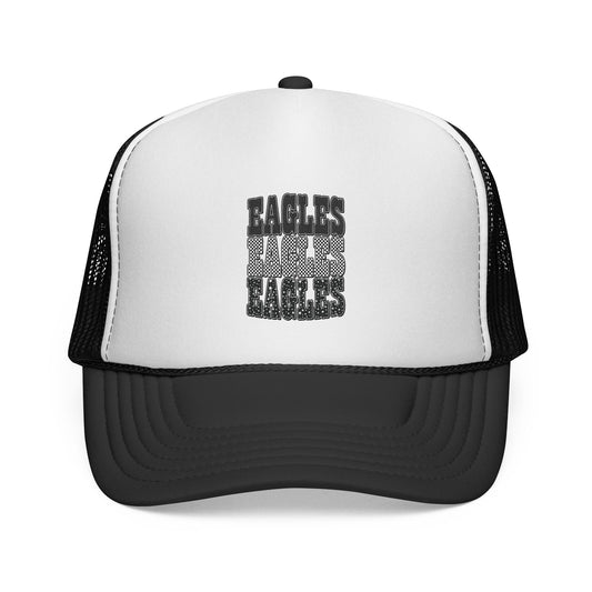 Eagles Stacked Graphic Trucker Cap – Vintage Sports Mesh Hat