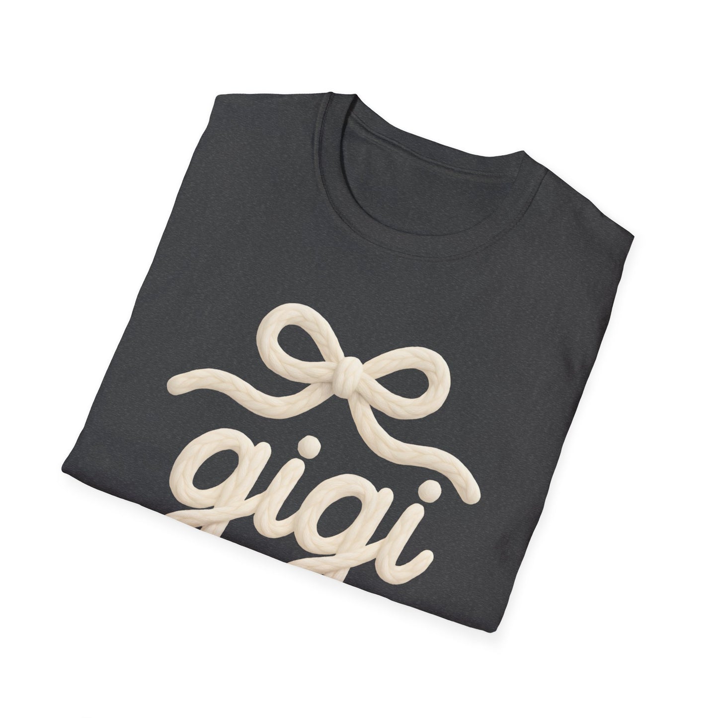 Gigi Script Bow T-Shirt — Cute Grandma Gigi Gift