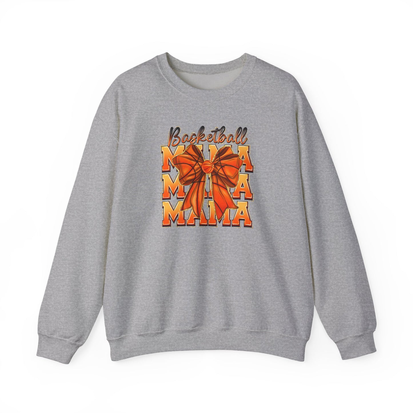 Basketball Mama Sweatshirt — Orange Ribbon Court Mom Crewneck