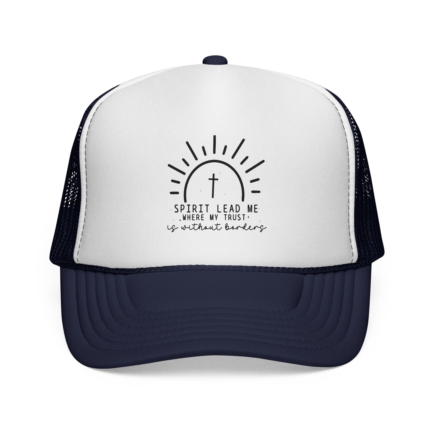 Christian Trucker Hat — "Spirit Lead Me Where My Trust Is Without t Borders" Mesh Cap
