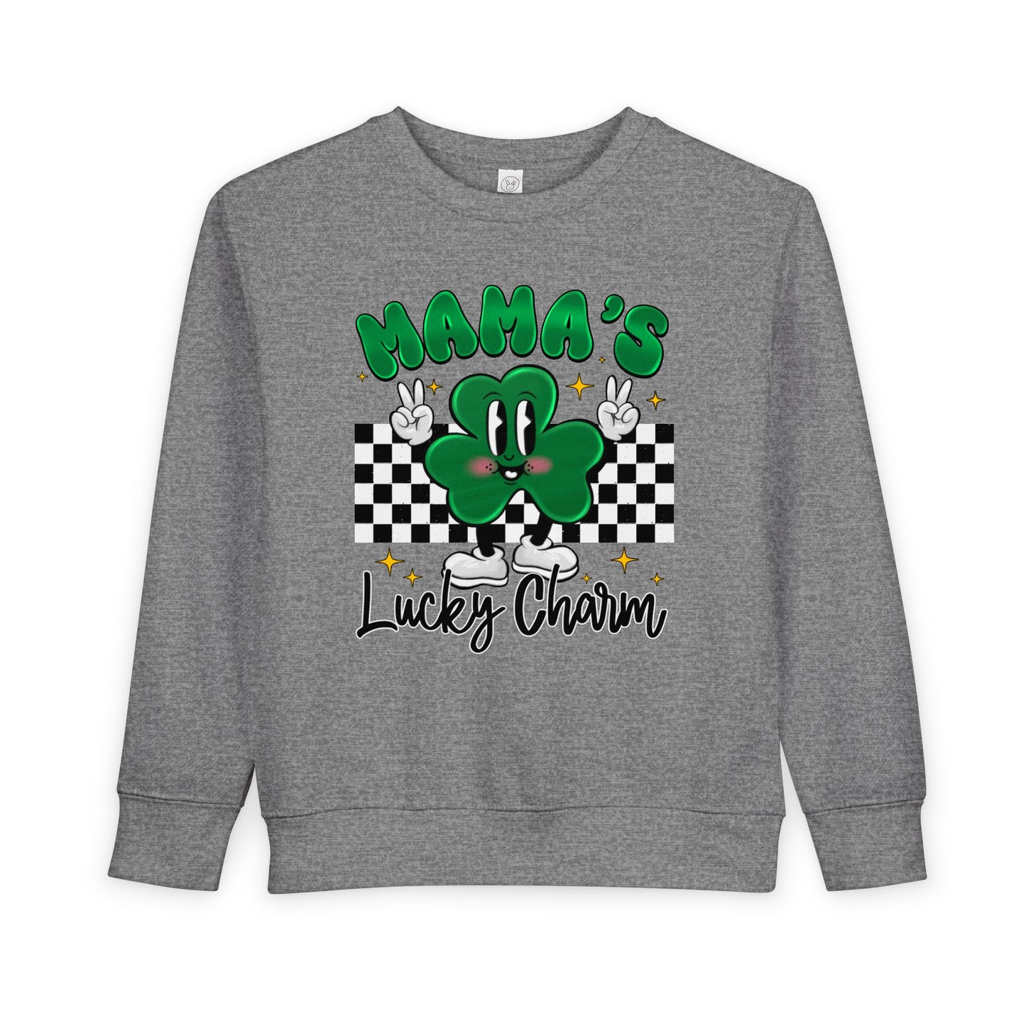 Mama's Lucky Charm Toddler Sweatshirt – Cute St. Patrick's Day Clover Crewneck