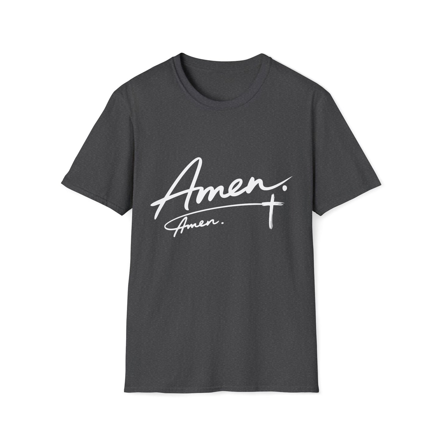 Amen Script T-Shirt — Faith-Inspired Christian Tee with Cross
