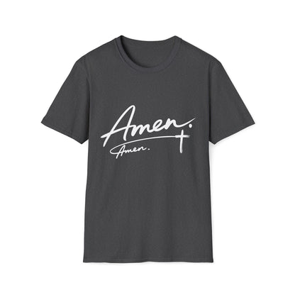 Amen Script T-Shirt — Faith-Inspired Christian Tee with Cross