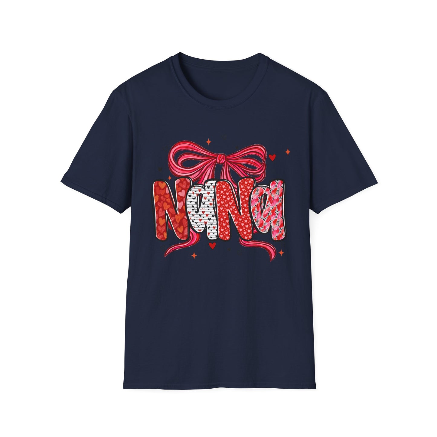 Nana Valentine Tee — Cute Bow & Heart Graphic "Nana" T-Shirt