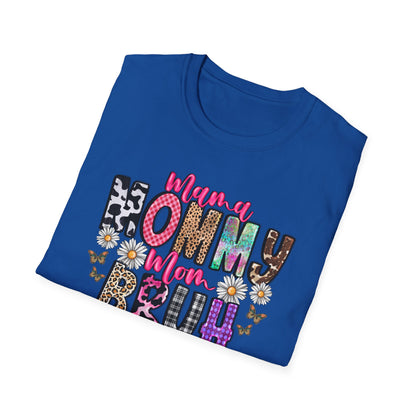 Mommy Brűh Graphic T-Shirt — Colorful Leopard & Floral Mom Shirt