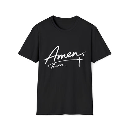 Amen Script T-Shirt — Faith-Inspired Christian Tee with Cross