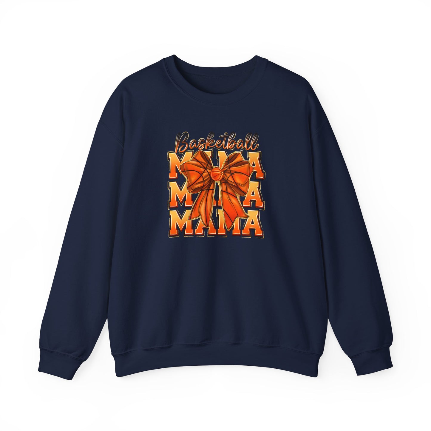 Basketball Mama Sweatshirt — Orange Ribbon Court Mom Crewneck
