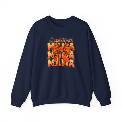 Basketball Mama Sweatshirt — Orange Ribbon Court Mom Crewneck