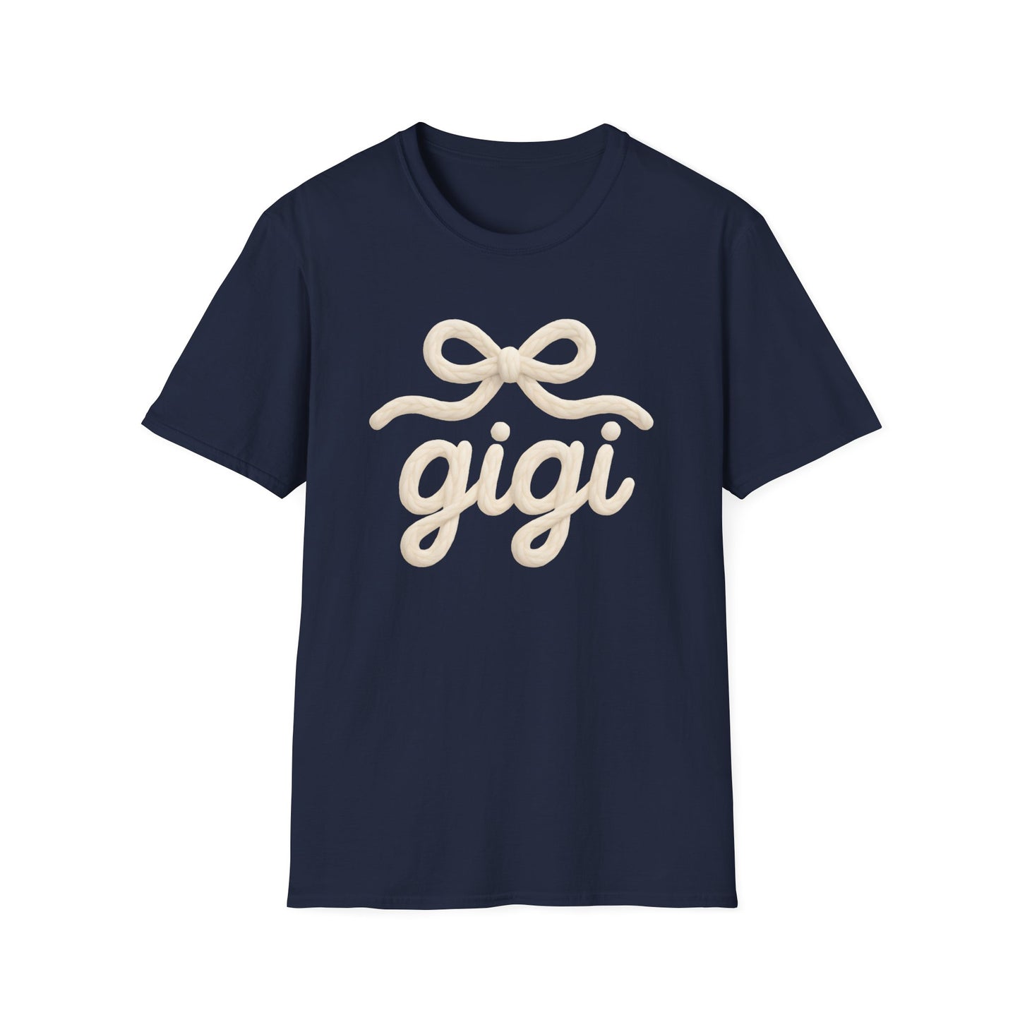 Gigi Script Bow T-Shirt — Cute Grandma Gigi Gift
