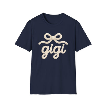 Gigi Script Bow T-Shirt — Cute Grandma Gigi Gift