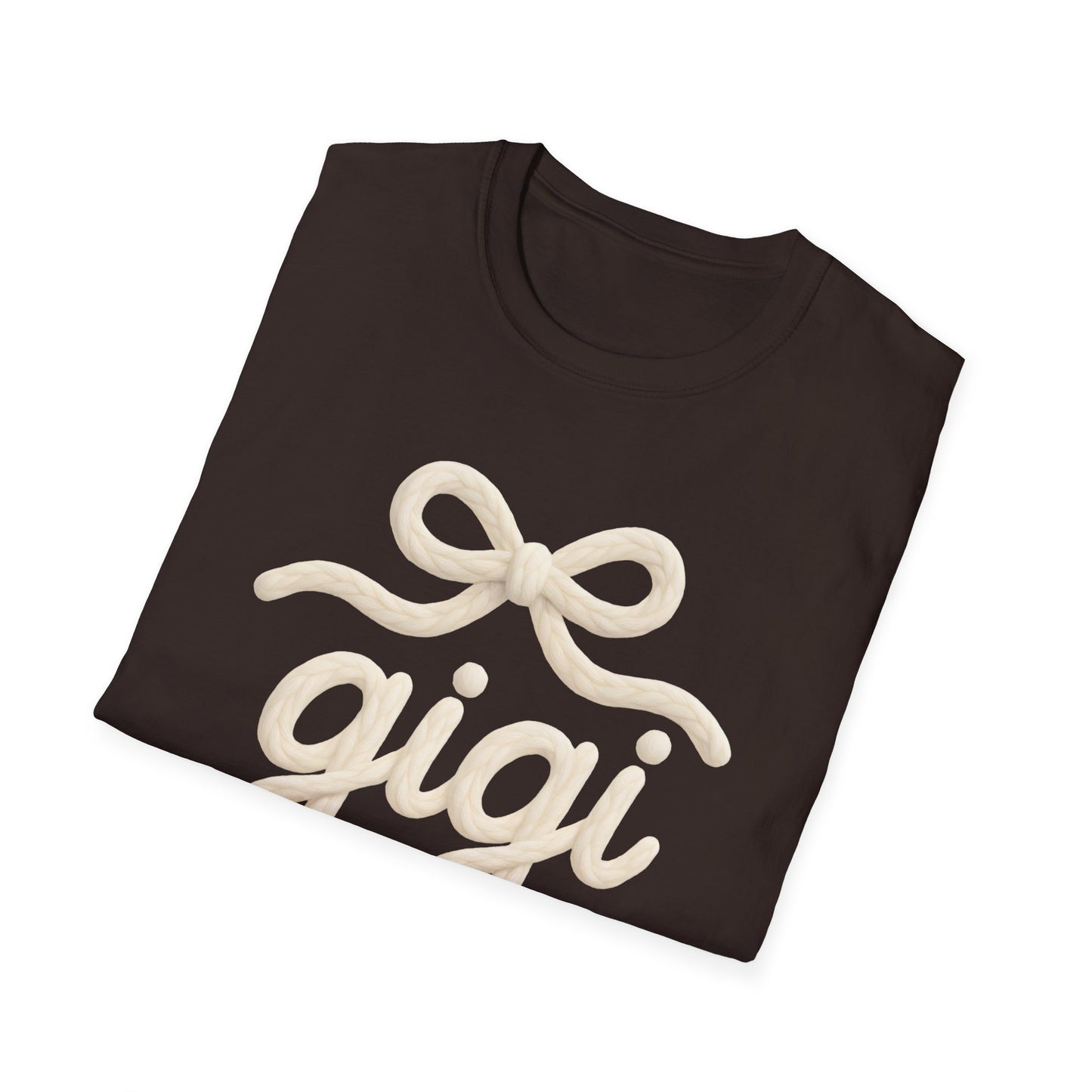 Gigi Script Bow T-Shirt — Cute Grandma Gigi Gift