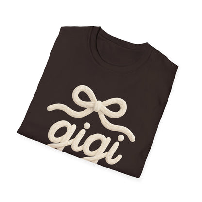 Gigi Script Bow T-Shirt — Cute Grandma Gigi Gift