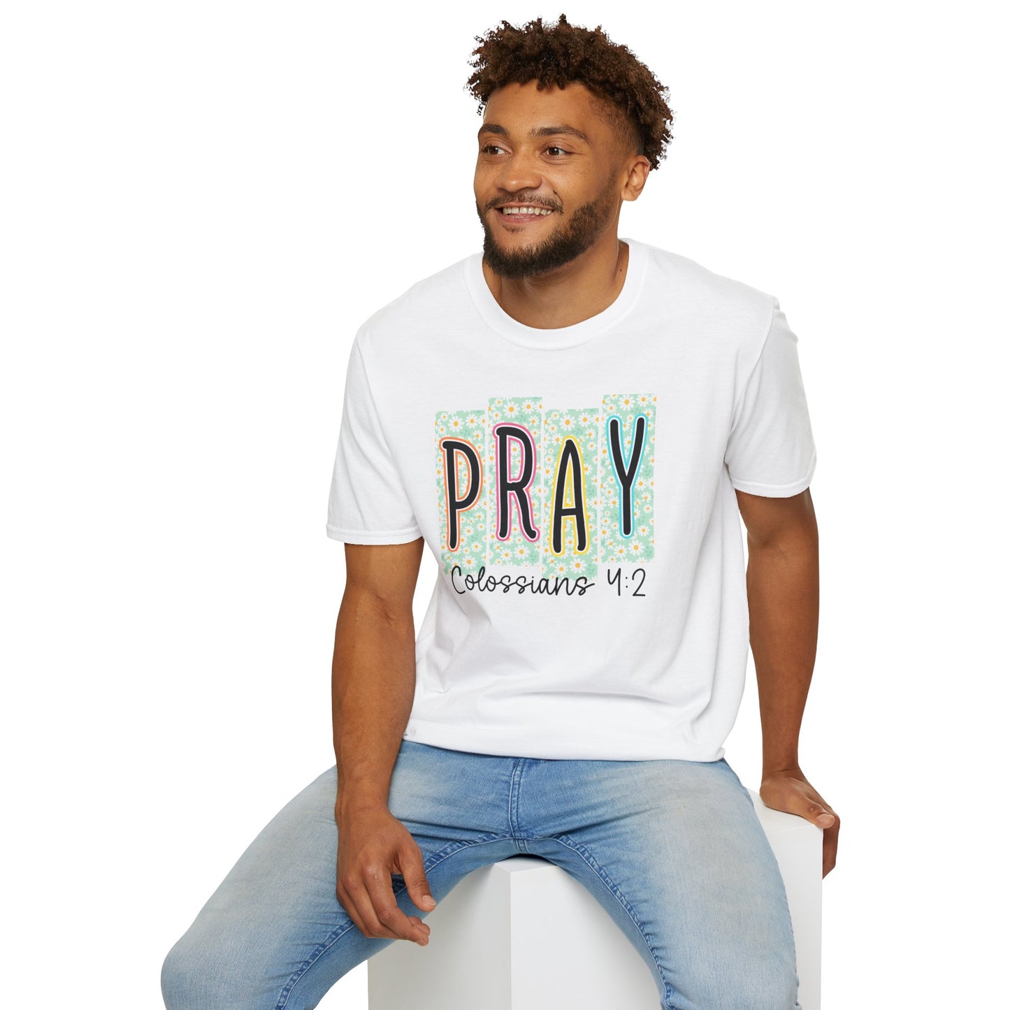 Pray Colossians 4:2 Floral Graphic T‑Shirt — Inspirational Christian Faith Tee