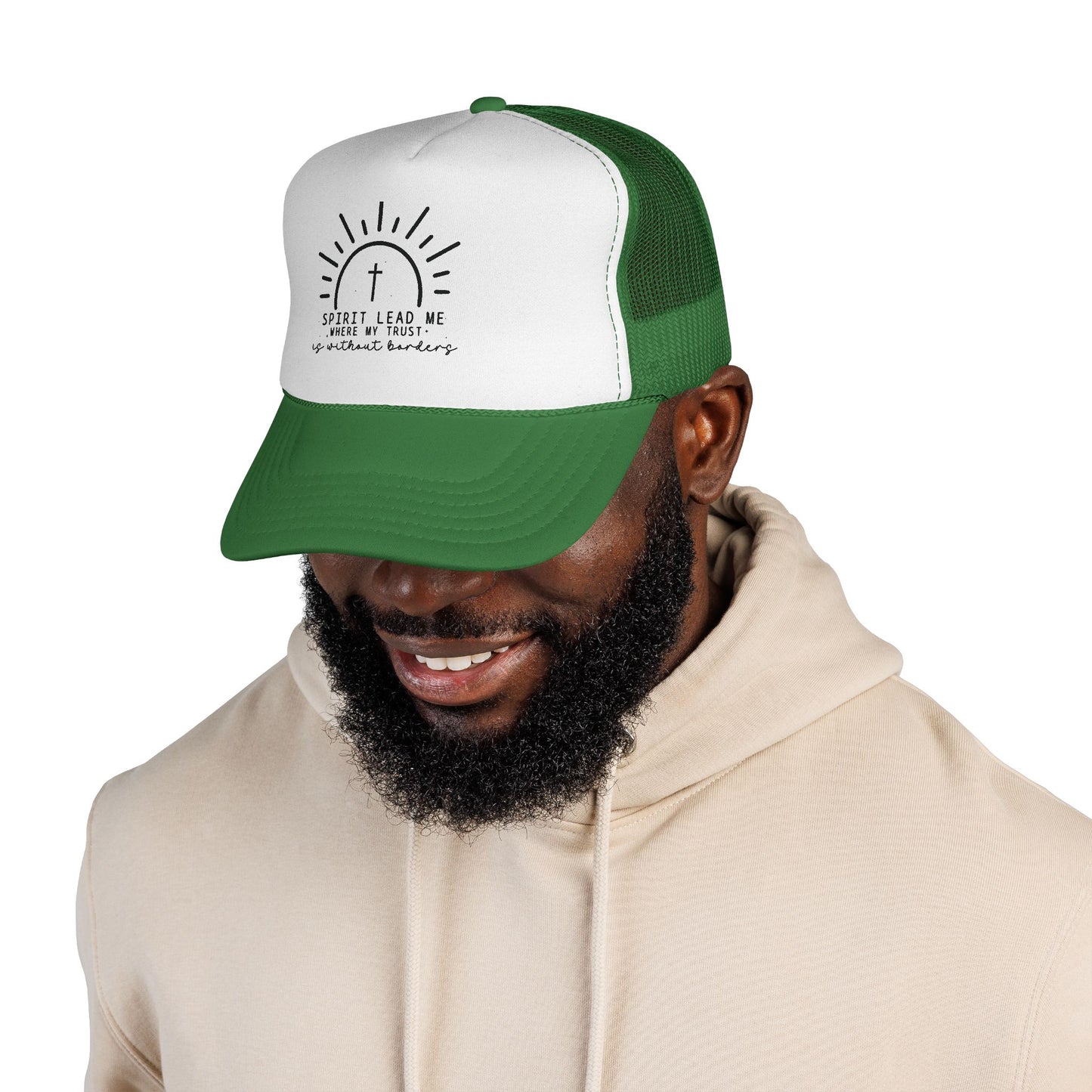 Christian Trucker Hat — "Spirit Lead Me Where My Trust Is Without t Borders" Mesh Cap