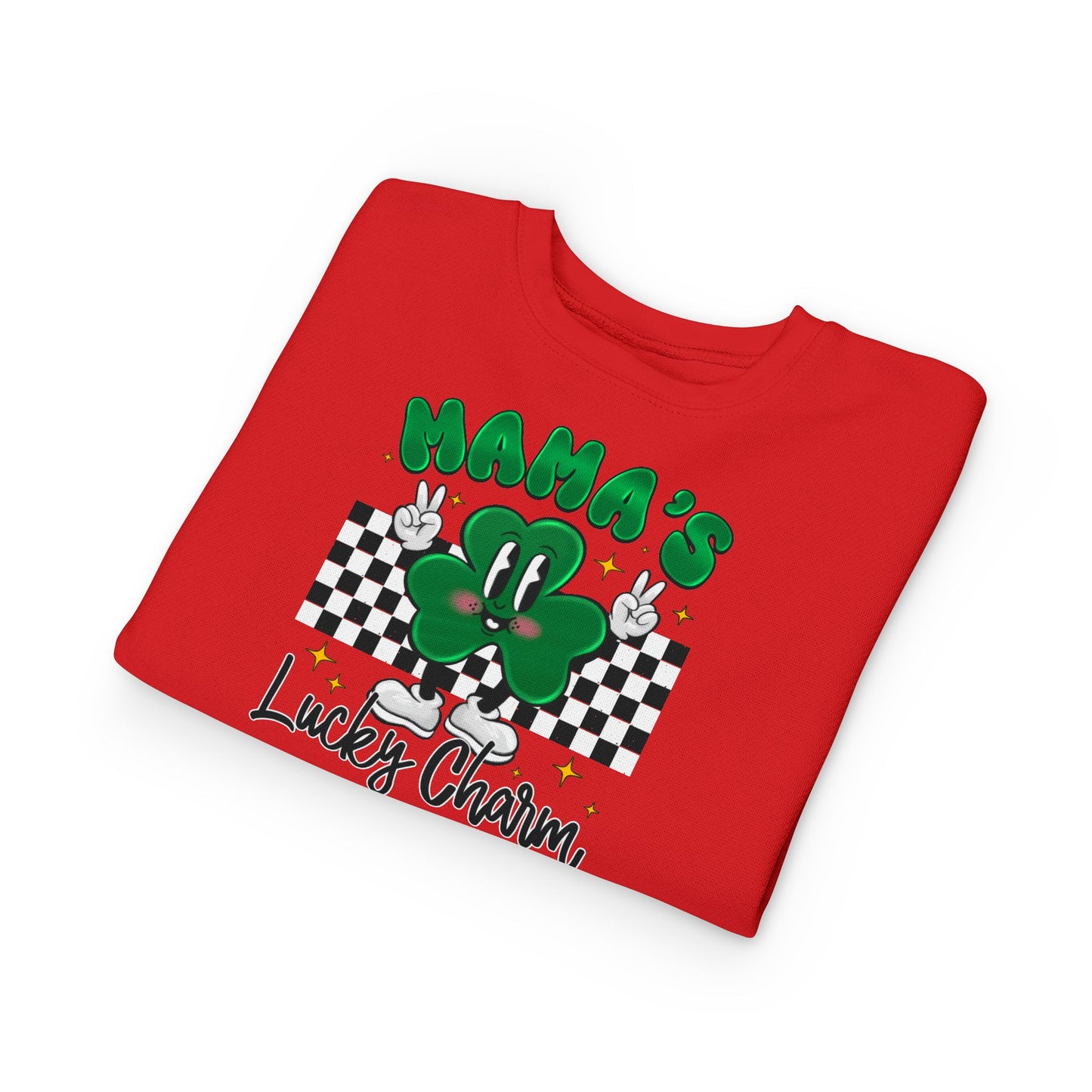 Mama's Lucky Charm Toddler Sweatshirt – Cute St. Patrick's Day Clover Crewneck