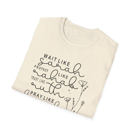Biblical Women Inspirational T-Shirt — "Wait Like Sarah" Scripture Tee