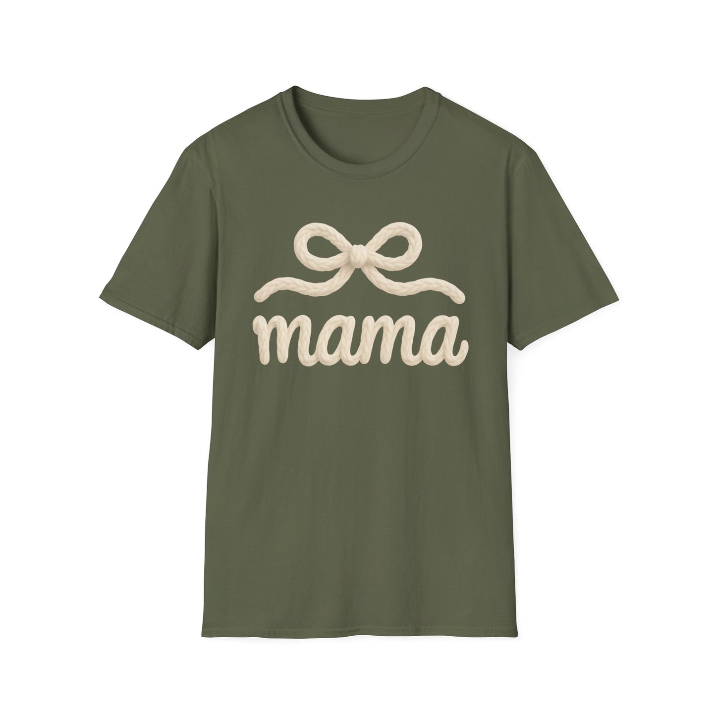 Mama Bow T-Shirt — Soft Feminine "mama" Script Tee (Mother's Day Gift)