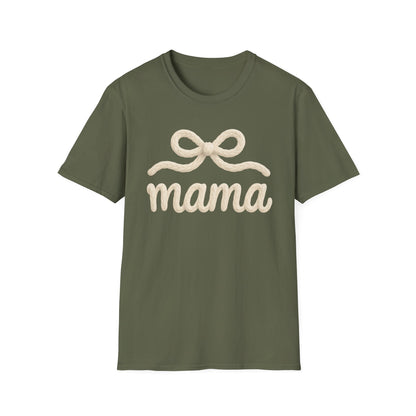 Mama Bow T-Shirt — Soft Feminine "mama" Script Tee (Mother's Day Gift)
