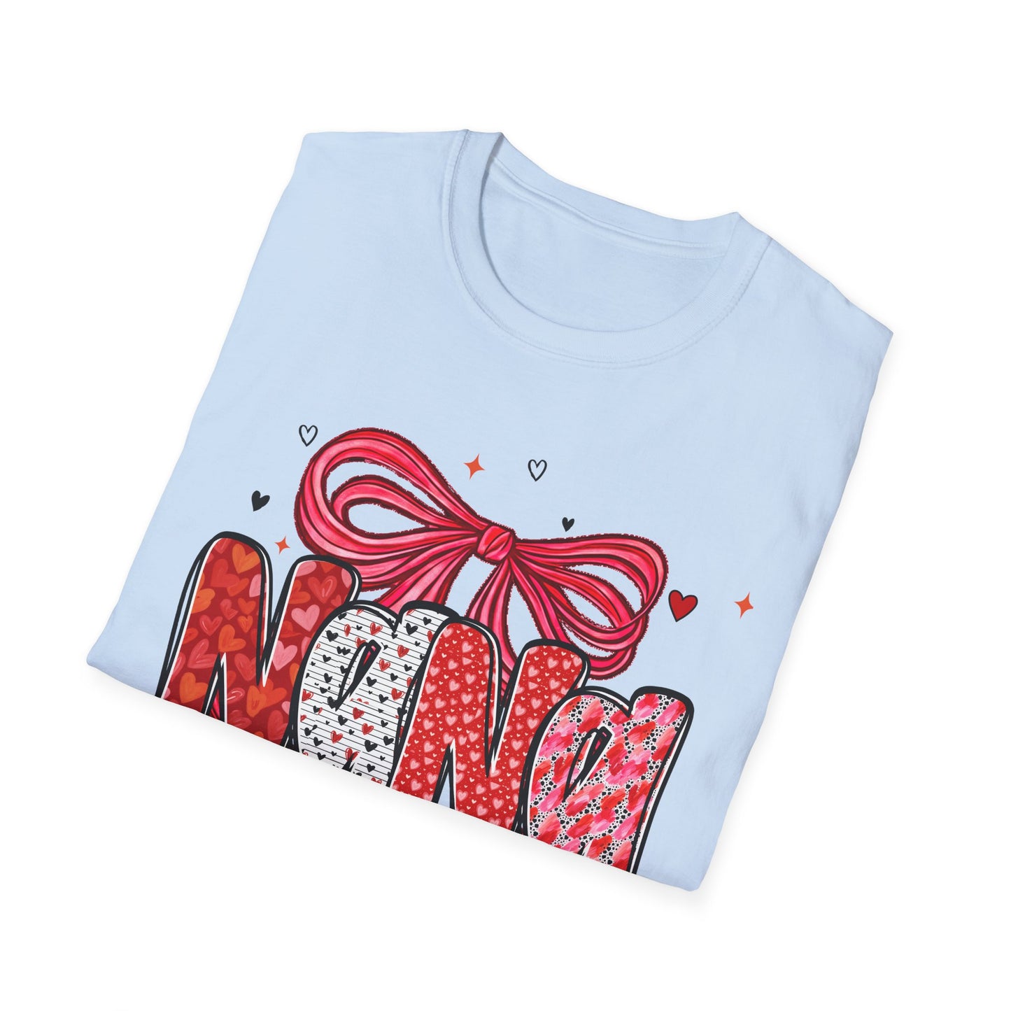 Nana Valentine Tee — Cute Bow & Heart Graphic "Nana" T-Shirt