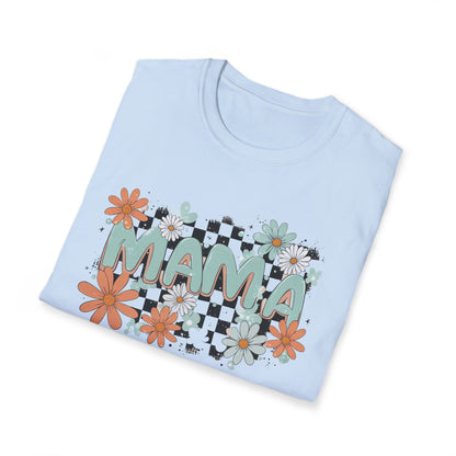 Mama Floral Checkerboard T-Shirt