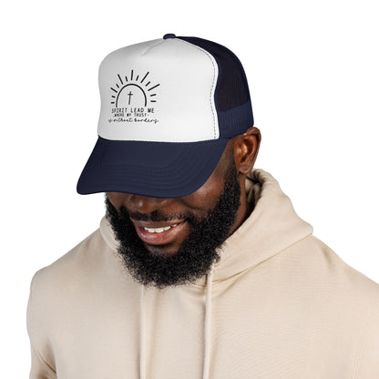 Christian Trucker Hat — "Spirit Lead Me Where My Trust Is Without t Borders" Mesh Cap