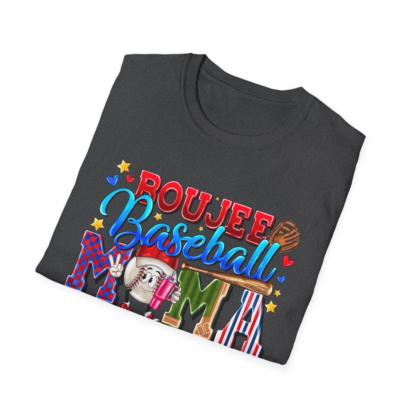 Rough & Rowdy Baseball Mama T-Shirt – Colorful Mom Baseball Shirt